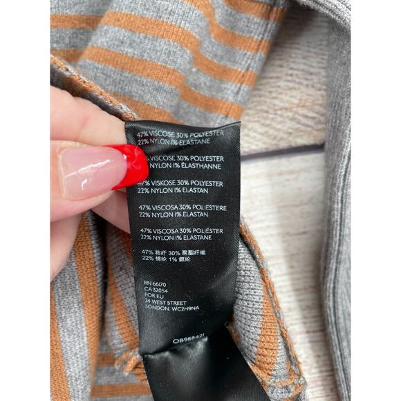 Anthropologie Striped‎ Elise Ribbed Off Shoulder Sweater Tunic Women's S Gray - Picture 7 of 9